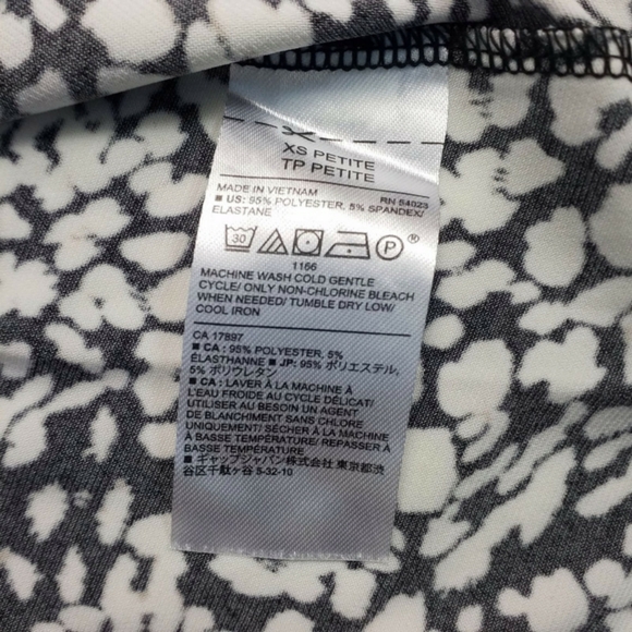 Banana Republic Factory Black White V-Neck Long Sleeve Wrap Dress Women XSP - Picture 11 of 14